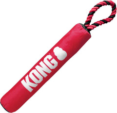 KONG Signature Stick with Rope Dog Toy – Medium Red