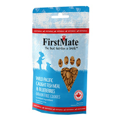 FirstMate Grain-Free Mini Fish & Blueberry Dog Treats – Biscuit Style (8oz Bag)