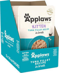 Applaws Natural Kitten Tuna Fillet in Broth Wet Cat Food – 12 Pack (1.76 oz Pouches)