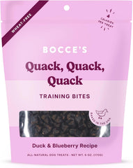 Bocce's Bakery Quack, Quack, Quack Training Treats – Duck & Blueberry, 6 oz