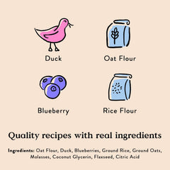 Bocce's Bakery Quack, Quack, Quack Training Treats – Duck & Blueberry, 6 oz