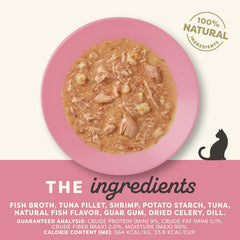Applaws Natural Tuna Fillet & Shrimp in Gravy Wet Cat Food – 10 Pack (2.12 oz Pouches)