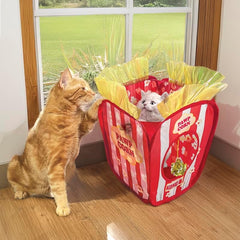 KONG Play Spaces Pawpcorn Cat Toy – Interactive Foldable Cat Hideout & Play Den