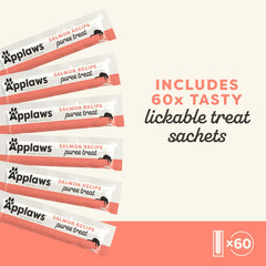 Applaws Natural Salmon Purée Cat Treat Sachets – 10 Pack (6 x 0.5 oz Sachets)