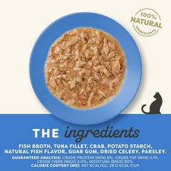 Applaws Natural Tuna Fillet & Crab in Gravy Wet Cat Food – 10 Pack (2.12 oz Pouches)
