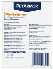 PETARMOR 7 Way De-Wormer for Medium & Large Dogs – Chewable Tablets