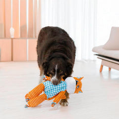 KONG Floppy Knots – Fox (Extra Large) – No-Stuffing Squeaky Rope & Plush Dog Toy