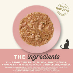 Applaws Natural Tuna Fillet & salmon in Gravy Wet Cat Food – 10 Pack (2.12 oz Pouches)