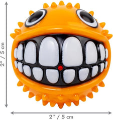 KONG Grinz Puffer Fish Dog Toy – Small Orange