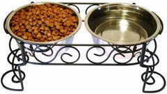 Spot® Stainless Steel Scroll Work Double Diner