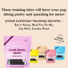Bocce's Bakery Quack, Quack, Quack Training Treats – Duck & Blueberry, 6 oz