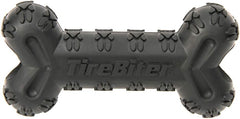 Mammoth TireBiterII Bone with Treat Station – Natural Rubber Dog Toys for Extreme Chewers – Dog Toys for Extra Long Interactive Play – Aggressive Chewer Toys for Dogs - Large 7.25