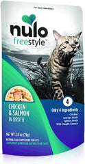Nulo, Freestyle Chicken & Salmon in Broth Cat Food Pouch, 2.8 oz 24 Pack