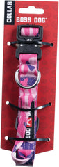 Boss Dog Tactical Adjustable Collar, Pink Camo