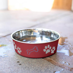 Loving Pets Bella Dog Bowls- Stainless Steel Dog & Cat Bowls - Spill Proof Dog Food Bowl, Cat Bowl, Puppy Essentials & Pet Supplies Great for Home & Travel