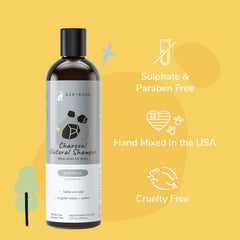 kin+kind Dog Shampoo - Deep Clean, Dirt & Odor Remover w/Activated Charcoal for Dogs, Gentle Formula w/Natural Aloe, Olive Oil & Coconut Oil, Pet Hair Care & Grooming Products, Patchouli