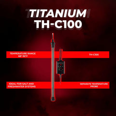 Aquatop Titanium Heater with Controller - Fully Submersible - Adjustable Temperature - for Turtles & Large Fish for Turtles & Large Fish