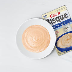 INABA Churu Bisque for Cats, Creamy Lickable Purée Side Dish with Vitamin E, Tuna with Salmon Recipe