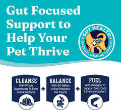 Solid Gold Dry Dog Food for Adult & Senior Dogs - Made with Oatmeal, Pearled Barley, and Fish Meal - Holistique Blendz Potato Free High Fiber Dog Food for Sensitive Stomach & Immune Support 24-lb