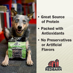 Redbarn All-Natural Bully Nuggets Healthy Dog Training Treat Bites - Grain-Free Beef Lung Made in USA for Small Medium Large Breeds - Nutritious Soft Real Meat Chew Snacks