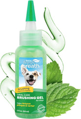 TropiClean Oral Care Brushing Gel for Dogs & Cats| Dog Toothpaste | Pet Dental Gel | Dog Teeth Cleaning Use with Pet Toothbrush |