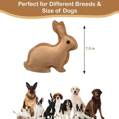 SPOT Dura-Fused Leather Rabbit Dog Toy – Real Leather & Jute, Double-Stitched, Durable Squeaky Chew Toy for Moderate Chewers, Small & Medium Dogs, 7.5in