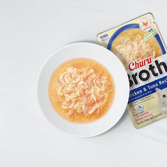INABA Churu Broth for Cats, Creamy Chicken with Salmon Recipe