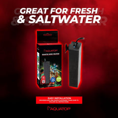 Aquatop Mantis Mini Aquarium Heater – Fully Submersible for Nano Tanks Up to 3 Gallons, Preset 77°F Thermostat, Heat-Resistant Design
