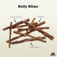Redbarn All-Natural Bully Slims Beef Esophagus Chew Treats - Premium Grain-Free High Protein Low Fat Rawhide Alternative with No Artifical Ingredients