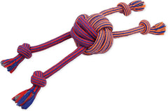 Mammoth Pet Products Flossy Chews Premium Cotton-Poly Extra Monkey Fist Ball with Rope Ends, Assorted Colors