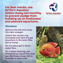 DrTim's Aquatics Freshwater Waste-Away Time Release Gel – Natural Fish Tank & Aquarium Leave-in Waste Management Solution for Dissolving Cleaning Organic Sludge – Medium