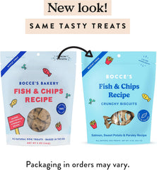 BOCCE'S FISH & CHIPS RECIPE CRUNCHY BISCUITS: SALMON, SWEET POTATO & PARSLEY RECIPE