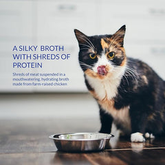 INABA Churu Stew for Cats, Broth Gelée with Shredded Chicken Side Dish Pouch with Vitamin E, Chicken with Salmon Recipe