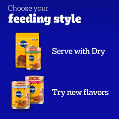 Pedigree Chopped Ground Dinner Adult Canned Soft Wet Dog Food Chicken Flavor, 22 oz. Cans EA