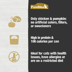 PureBites 100% Pure Chicken & Pumpkin Pate Cat Food Topper Treat