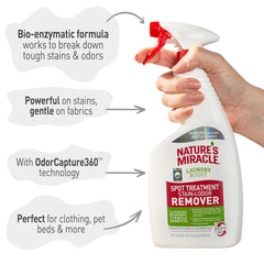 Nature's Miracle Laundry Boost Spot Treatment Stain and Odor Remover, 32 Oz., Laundry Pre-Wash Stain and Odor Remover