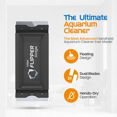 Flipper Cleaner EDGE 2-in-1 Scrubber Scraper Floating Magnetic Fish Tank Aquarium Cleaner with DUAL BLADES - Efficient Glass & Acrylic Aquarium Cleaning Tools (MAX)