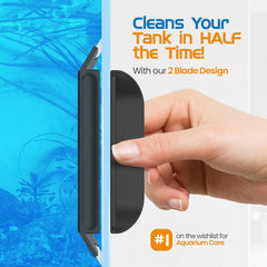 Flipper Cleaner EDGE 2-in-1 Scrubber Scraper Floating Magnetic Fish Tank Aquarium Cleaner with DUAL BLADES - Efficient Glass & Acrylic Aquarium Cleaning Tools (MAX)