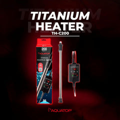 Aquatop Titanium Heater with Controller - Fully Submersible - Adjustable Temperature - for Turtles & Large Fish for Turtles & Large Fish