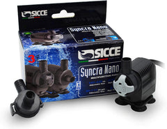 SICCE Syncra Silent NANO Multifunction 110 GPH Submersible Water Pump | Italian Made 2.8W Ultra Quiet Durable Aquarium Fish Tank, Fountain, Pond, Hydroponics, Terrarium Black | Freshwater & Saltwater