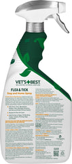 HERO PET Vet's Best Natural Indoor Flea and Tick Spray – Dog Flea and Tick Treatment for Home, Plant-Based Formula with Natural Oils, Kills Fleas, Eggs & Ticks on Contact, Made in USA, Cotton Spice, 32 oz