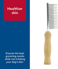 Safari Dog Shedding Combs - Dog Shedding Brush for Dogs with Short and Long Hair - Different Sized Teeth for Undercoat Rake