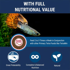 Tetra BloodWorms, Freeze-Dried Food for Freshwater and Saltwater Fish, Seafood (Pack of 1)