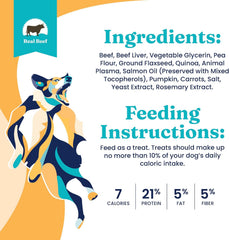 Solid Gold Healthy Dog Treats - Functional Treats for Training + Gut Health - Beef with Salmon Oil Healthy Training Treats for Dogs 5.2-oz