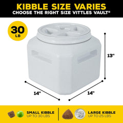 Gamma2 Vittles Vault Dog Food Storage Container with Airtight Lid, holds up to 25-30 Pounds of Dry Pet Food, Cat Kibble and Bird Feed, BPA Free, Made in USA