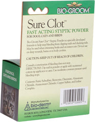 Bio-Groom Sure Clot Styptic Powder for Dogs - Stops Bleeding Nails, Fast Acting, Dog Grooming Supplies, Cruelty-Free, Made in USA, First Aid for Dogs - 0.5 oz 1-Pack