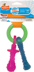 Nylabone Puppy Pacifier Chew Toy, Teething Toys for Puppies, Bacon Flavor