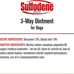 Dog Wound Care 3-Way Ointment, Relieves Pain & Prevents Infection For Dog Cuts, Scrapes, Bites and Injuries, 2 Ounce)
