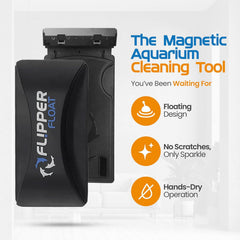Flipper Cleaner FL!PPER Flipper Cleaner Float - 2-in-1 Floating Magnetic Aquarium Glass Cleaner - Fish Tank Cleaner - Scrubber & Scraper Aquarium Cleaning Tools - Floating Fish Tank Cleaner
