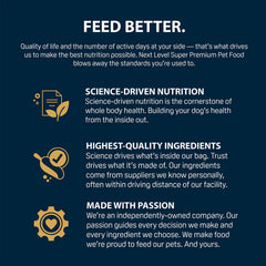 Next Level Super Premium Dog Food – Giant Breed Mature Adult – Dry Kibble for Large Breed Adult – 25% Protein, Chicken, Fish & Gluten Free Grains – Glucosamine & Chondroitin for Joint Health 50 lb